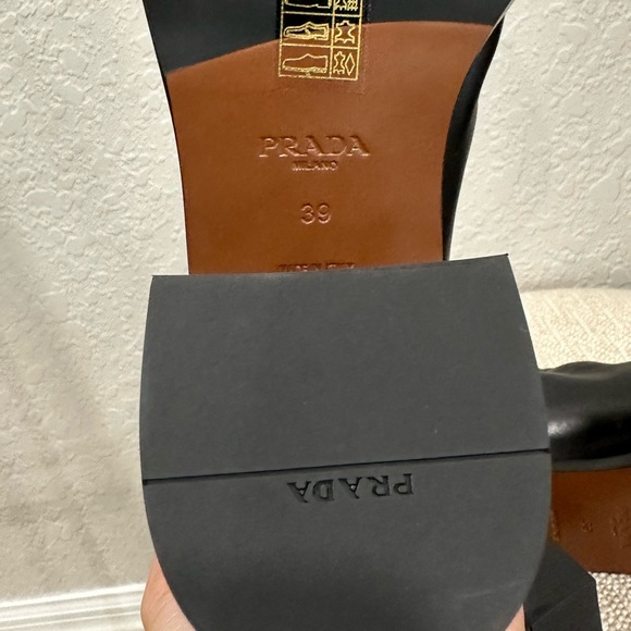 Prada Black Leather Chelsea Boots NWOB - Picture 6 of 15